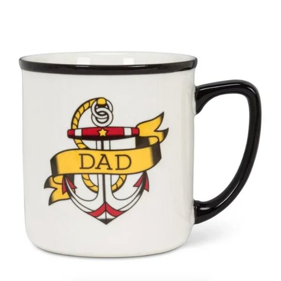 Exclusive "Dad" Tattoo Oversized Stoneware Mug - Oldschool Design - Picture 3 of 6